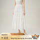 范思藍(lán)恩白色蛋糕裙半身裙女夏季2024年新款仙女裙遮肚藏肉長(zhǎng)裙 白色 S