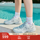 FILAFUSION 斐樂水滴鞋瑪麗珍女鞋涼鞋2025夏季網(wǎng)面透氣運動鞋子 黃昏灰/消逝藍-DA 36.5