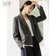 初申春秋小西裝女時(shí)尚短款設計感撞色下擺通勤西裝外套S51U014