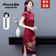 奧絲婕（Aosijie）高端品牌真絲旗袍女夏季新款中國風(fēng)復(fù)古氣質(zhì)桑蠶絲改良旗袍連衣裙 紅色(無里布) XL