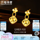 六福珠寶七夕禮物 足金幾何菱方黃金耳墜耳飾 計(jì)價(jià) GJG0059DS 約2.58克