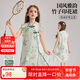 ASK JUNIOR女童連衣裙2025夏裝新品兒童國風漢服裙薄款透氣青少年旗袍