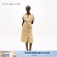 TOMMY HILFIGER25新款夏季女裝亞麻休閑純色系帶收腰寬松襯衫裙連衣裙44653 卡其色AEH S 34