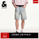 杰克·瓊斯（JACK&JONES）男裝貓須水洗舒適百搭時(shí)尚酷帥高街個性簡約風(fēng)牛仔短褲225243021 C40淺牛仔藍(lán) XL (185)