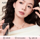 AJIDOU春日上新阿吉豆項鏈女珍珠蝴蝶元素雙層疊戴毛衣鏈頸鏈生日禮物女 玫金色+米白色 38cm 珍珠鏈長，蝴蝶鏈長42cm