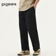 gxgjeans男裝休閑長(cháng)褲 黑色時(shí)尚寬松工裝彎刀褲男生 25年春新品 黑色 XL (180) -32碼