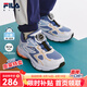 FILA斐樂童鞋兒童跑步鞋2024秋季新款男女小童旋鈕BOA復古跑鞋 風暴藍/斐樂白-TW 31碼 內(nèi)長19.5cm
