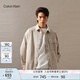 Calvin KleinJeans春秋男士潮流復(fù)古工裝風(fēng)ck貼袋印花通勤長袖襯衫J326802 PED-奶茶咖 S