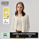 Teenie Weenie小熊女裝2025夏新款松弛感清時尚花邊針織開衫空調(diào)衫 象牙白 M