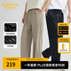 卡賓（CABBEEN）【親膚超柔】輕薄透氣休閑褲男2025夏季多褶設(shè)計(jì)寬松直筒長(zhǎng)褲 駝色25 L /175/50