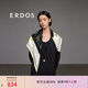 ERDOS 春夏休閑簡約風小方巾桑蠶絲植物花卉女絲巾圍巾 香草白 75cmX75cm