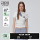 Teenie Weenie【抑菌】小熊短袖T恤女2025年夏季新款活力清新純色刺繡圓領(lǐng)T恤女 象牙白 S