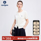 Navigare意大利小帆船女彈力短袖針織開(kāi)衫純色圓領(lǐng)外套2324595501 白 L 