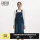Teenie Weenie小熊春季復(fù)古時(shí)尚摩登牛仔裙背帶裙美拉德連衣裙女裝 深藍(lán)色 S