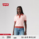 Levi's李維斯春夏女士修身時尚氣質(zhì)隨搭法式ins風(fēng)小資黑色POLO衫 粉紅色 A8892-0001 S
