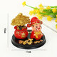 維諾亞招財進(jìn)寶聚寶盆擺件財神爺金元寶發(fā)財樹(shù)錢(qián)袋小汽車(chē)載辦公桌裝飾品 財翁+發(fā)財樹(shù)組合