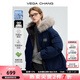 VEGA CHANG三防羽絨服女冬2025年新款貉子毛領(lǐng)加厚保暖派克服外套 A款/深藏藍(三防版） S