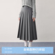 樂町學(xué)院風(fēng)壓褶長(zhǎng)裙20繡花西裝裙JK風(fēng)格雷系百褶半裙 灰色（現(xiàn)貨） S