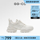 GG-CC云朵焦糖厚底真皮老爹鞋女新款增高百搭時尚運(yùn)動鞋 G23X0212 白色 37