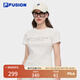 FILA FUSION斐樂潮牌女裝針織短袖衫2025夏季新款時(shí)尚修身短袖T恤 云白色-WT M 165/84A/M