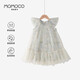 瑪米瑪卡 MOMOCO女童夏裝大童純棉連衣裙夏季透氣甜美網(wǎng)紗連衣裙 綠色  140 