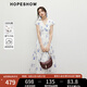 紅袖100%棉連衣裙2025夏季新款女裝【靜謐藍(lán)語】收腰小飛袖V領(lǐng)長裙 白底藍(lán)花674 L