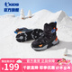 喬丹QIAODAN兒童棉鞋加絨保暖2024新款冬鞋男童運動鞋防滑雪地靴耐磨 黑色/太陽橙【男款】 39碼