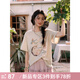 謎秀花灰海洋印花T恤2025夏季新款手工釘鉆微落肩寬松棉質(zhì)上衣女 花灰色 T恤 M