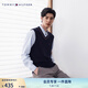 TOMMY HILFIGER男女純棉商務(wù)休閑通勤學(xué)院風(fēng)鑲邊V領(lǐng)內(nèi)搭針織衫背心78J3976 藏青色FAP M （推薦：135-150斤）