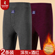 啄木鳥(niǎo)冬季男士保暖褲秋褲男加絨加厚打底駝絨保暖彈力打底褲加大碼棉褲 2條【深灰+酒紅】駝絨加厚 3XL 建議140-160斤