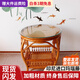 江南藝苑真藤簡約茶幾圓茶臺家用小桌子陽臺小圓桌客廳角幾藤編圓桌臺邊桌 淺色 麗雅臺【直徑55 高度61cm】