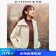 佐丹奴外套女新款泰迪絨夾克女生時尚大翻領(lǐng)拉鏈毛絨上衣05373857 深卡其色 羊皮紙杏 XL