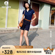 Navigare意大利小帆船女復(fù)古牛仔中褲薄款A(yù)版通勤短褲2322545502 藍(lán) XL 