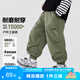 左西男童褲子春秋款兒童工裝褲2025新款秋裝男孩洋氣沖鋒褲 綠色 150