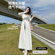 收腰防曬衣女長(zhǎng)款2025夏季新款冰絲寬松長(zhǎng)款防曬衣收腰裙防曬服薄 【白色+可拆卸帽檐+衣長(zhǎng)120】