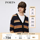 PORTS 寶姿秋冬新品60周年系列針織長(zhǎng)袖開(kāi)衫毛衣LM9K052JKW022 NAVY STRIPE M