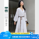 梵希蔓白色萊賽爾鏤空刺繡連衣裙女2025春季新款V領(lǐng)長(zhǎng)袖收腰裙子 A0380 白色 L