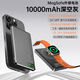 Berf【3C認(rèn)證】超薄qi2磁吸外接電池?zé)o線快充充電寶適用蘋果手機 Iwatch手表耳機可上飛機便攜移動電源 深空灰10000毫安【3C認(rèn)證|智能液晶顯示屏】