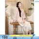 三彩【落花微雨】2025夏季新款新中式外套盤(pán)扣七分袖開(kāi)衫寬松C