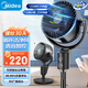 美的（Midea）空氣循環(huán)扇 家用落地扇抑菌凈化語音風(fēng)扇立式遙控轉(zhuǎn)頁扇3D搖頭大風(fēng)力電風(fēng)扇桌面 GAI24PA