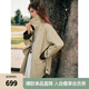 ELLE法式撞色拼接巴恩工裝夾克外套女2025春季新款休閑寬松風(fēng)衣 卡其 M
