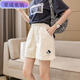 麥潮尚2025女童夏季薄款運(yùn)動(dòng)短褲簡(jiǎn)約潮 杏色 米奇繡花短褲 150 建議身高140CM左右穿到70斤