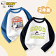 史努比（SNOOPY）童裝兒童T恤男女童長(zhǎng)袖春秋上衣純棉打底衫2件裝  靛藍(lán)+黑色 120