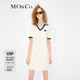 MO&Co.POLO領(lǐng)V領(lǐng)撞色邊短袖連衣裙法式氣質(zhì)設(shè)計感裙子女 米白色 S 160