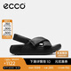 愛步（ECCO）涼鞋女 輕盈厚底泡芙鞋圓頭牛皮外穿拖鞋 科摩206653 黑色36