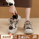 ZHR登山鞋女冬季戶(hù)外加絨運動(dòng)鞋女輕便厚底休閑棉鞋女 KD15A 棕色 37