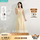 茵曼（INMAN）章若楠同款歐若風(fēng)法式吊帶連衣裙2025夏季新品女裝淡鵝黃色裙子 淺黃色 (方領(lǐng))【好評(píng)返現(xiàn)】 M
