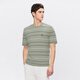 夢(mèng)特嬌（MONTAGUT）夏季男士短袖桑蠶絲T恤條紋圓領(lǐng)時(shí)尚休閑百搭體恤 綠色  2XL /54 