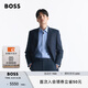 BOSS【七夕節(jié)禮物】【100%羊毛】男士25年春季新款微圖案羊毛西裝套裝 425-深藍(lán)色 L