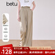 百圖betu女裝2025夏季新款休閑褲橡筋腰設(shè)計時髦山本褲闊腿褲2503T80 淺卡其綠 L